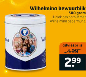 Wilhelmina   pepermunt folder aanbieding bij  Trekpleister - details