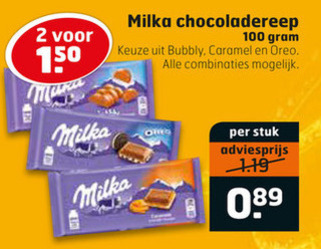 Milka   chocolade folder aanbieding bij  Trekpleister - details