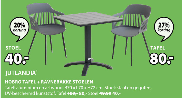 Jutlandia   bistrostoel, bistrotafel folder aanbieding bij  Jysk - details