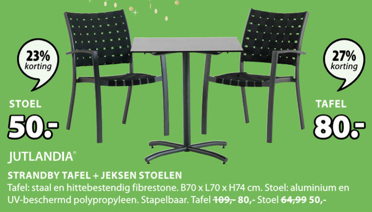 Jutlandia   bistrostoel, bistrotafel folder aanbieding bij  Jysk - details