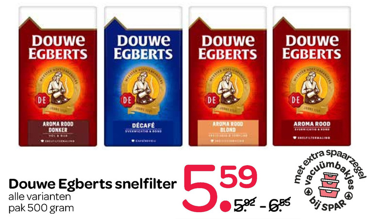 Douwe Egberts   koffie folder aanbieding bij  Spar - details