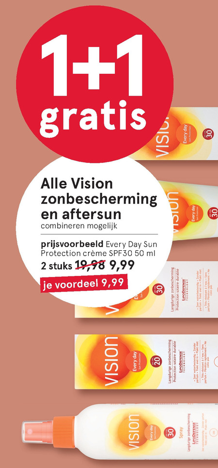 Vision   aftersun, zonnebrandolie folder aanbieding bij  Etos - details