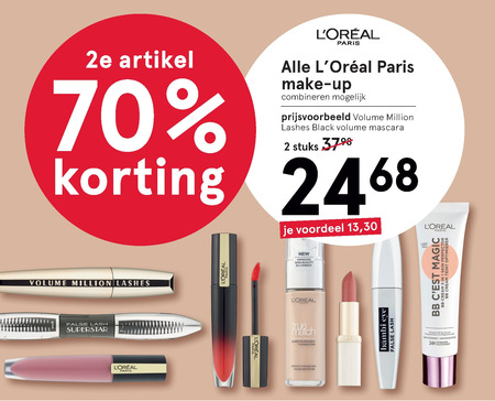 L Oreal   lipstick, foundation folder aanbieding bij  Etos - details