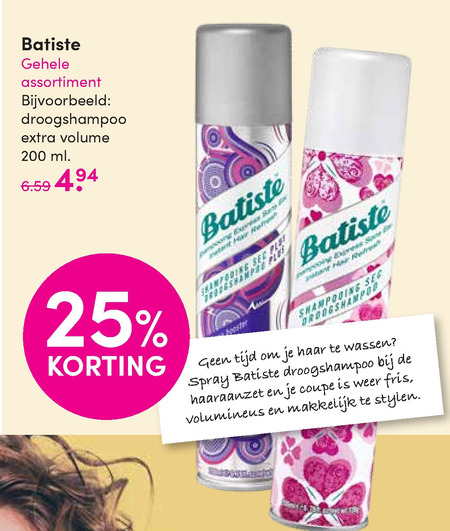 Batiste   droogshampoo folder aanbieding bij  DA - details