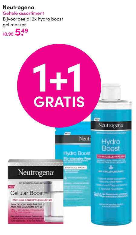 Neutrogena   gezichtsverzorging, gezichtsreiniging folder aanbieding bij  DA - details