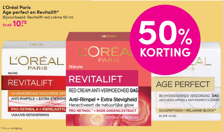 L Oreal   gezichtsverzorging, nachtcreme folder aanbieding bij  DA - details