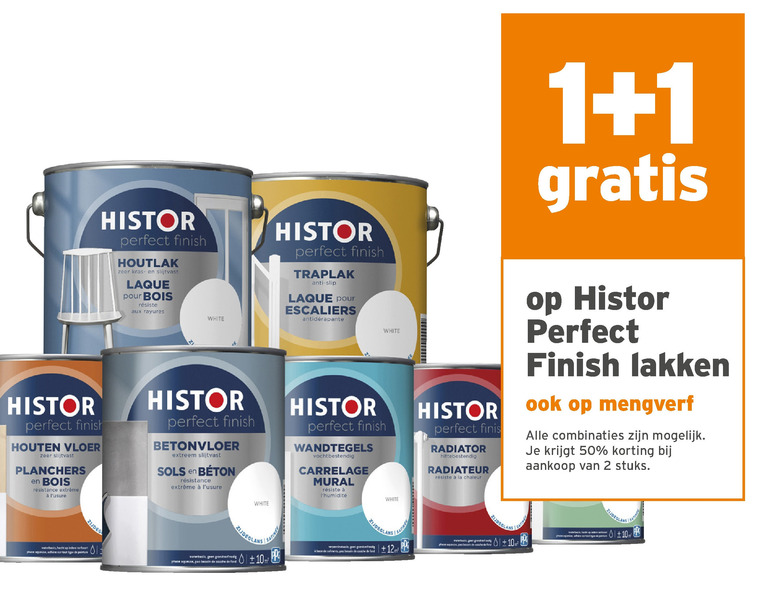 Histor   mengverf, lak folder aanbieding bij  Gamma - details