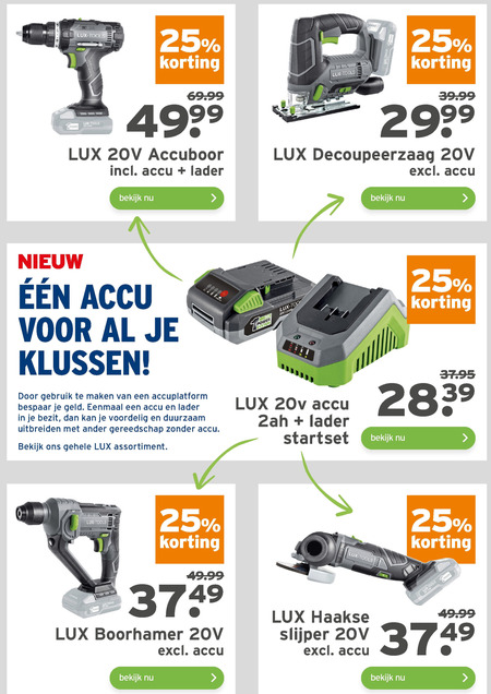 Lux   haakse slijper, decoupeerzaag folder aanbieding bij  Gamma - details