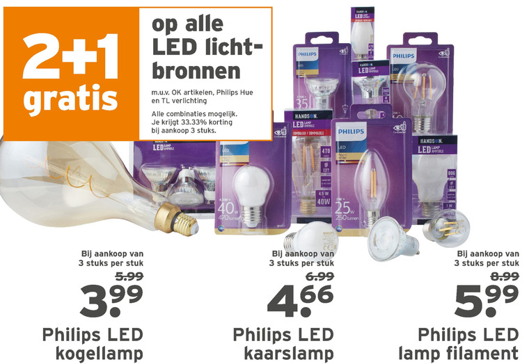 Philips   led lamp folder aanbieding bij  Gamma - details