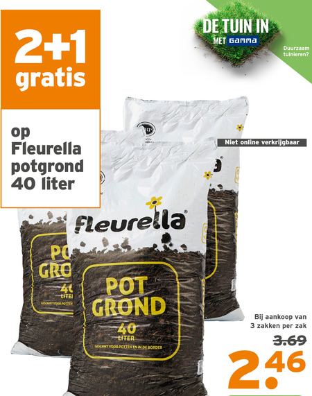 Fleurella   potgrond folder aanbieding bij  Gamma - details