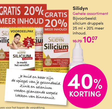 Silidyn   voedingssupplement folder aanbieding bij  D.I.O. Drogist - details