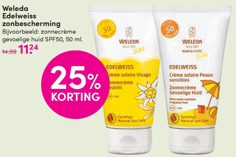 Weleda   zonnebrandolie folder aanbieding bij  D.I.O. Drogist - details