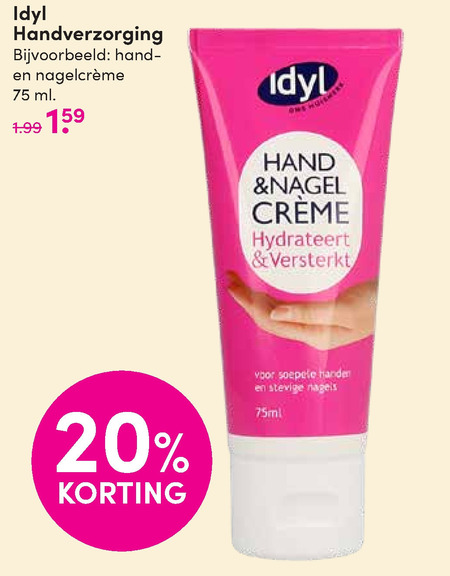 Idyl   handcreme folder aanbieding bij  D.I.O. Drogist - details