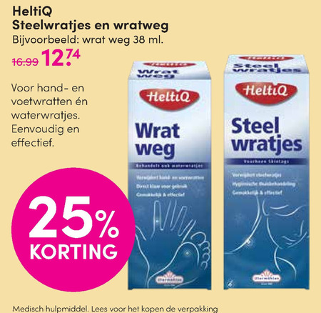 Heltiq   wrattenverwijderaar folder aanbieding bij  D.I.O. Drogist - details