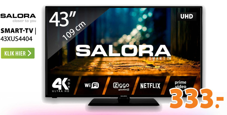 Salora   4k ultrahd televisies folder aanbieding bij  Expert - details