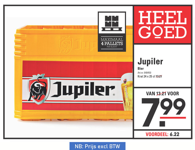 Jupiler krat bier folder aanbieding bij Sligro details