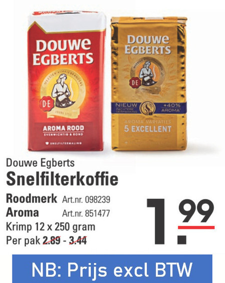 Douwe Egberts   koffie folder aanbieding bij  Sligro - details