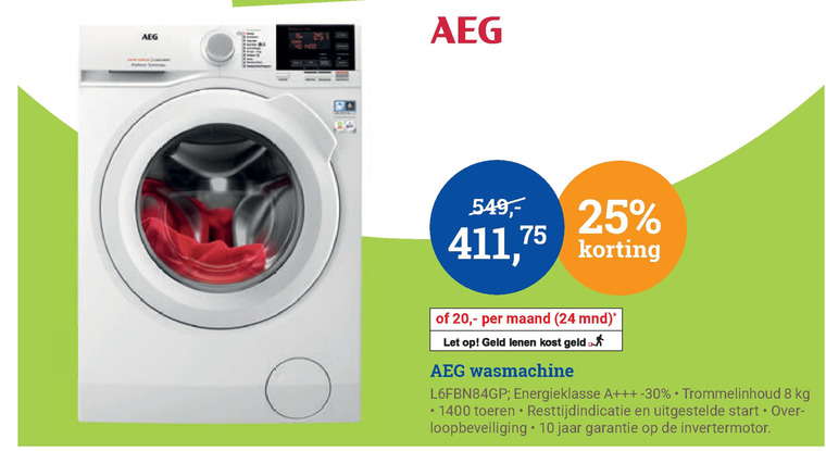 AEG   wasmachine folder aanbieding bij  BCC - details