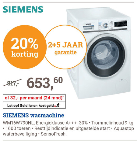 Siemens   wasmachine folder aanbieding bij  BCC - details