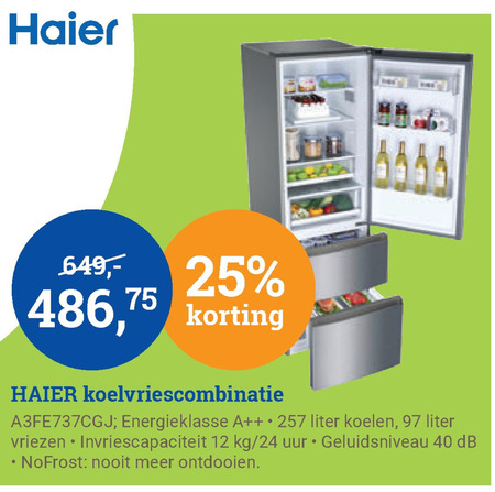 Haier   koelvriescombinatie folder aanbieding bij  BCC - details