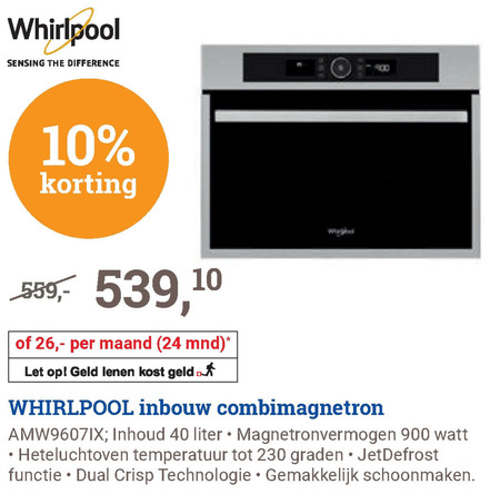 Whirlpool   inbouwmagnetron folder aanbieding bij  BCC - details