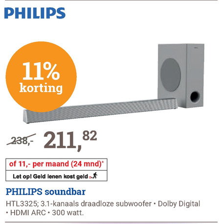 Philips   soundbar folder aanbieding bij  BCC - details