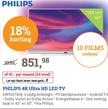 Philips   4k ultrahd televisies folder aanbieding bij  BCC - details