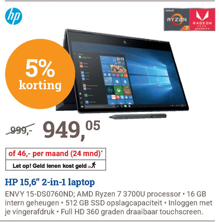 HP   notebook folder aanbieding bij  BCC - details