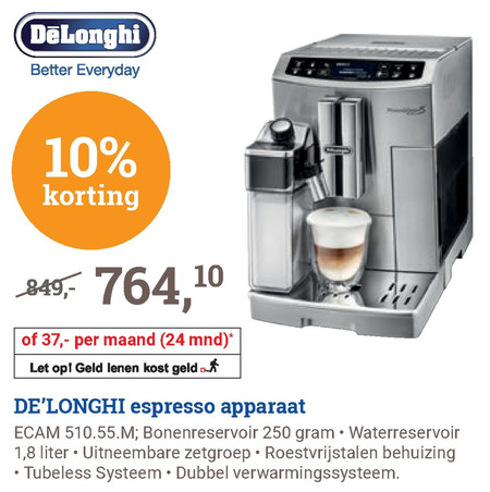 DeLonghi   espressoapparaat folder aanbieding bij  BCC - details