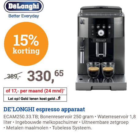 DeLonghi   espressoapparaat folder aanbieding bij  BCC - details