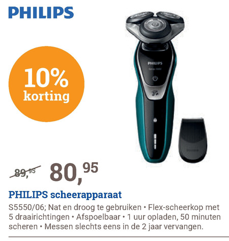 Philips   elektrisch scheerapparaat folder aanbieding bij  BCC - details