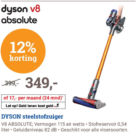 Dyson steelstofzuiger aanbieding - details