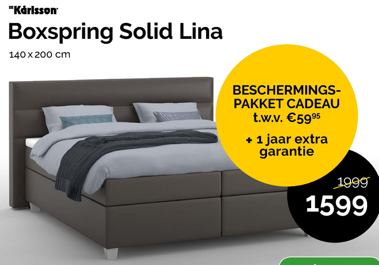 meest knijpen Vermaken Karlsson boxspring folder aanbieding bij Beter Bed - details