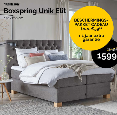 meest knijpen Vermaken Karlsson boxspring folder aanbieding bij Beter Bed - details