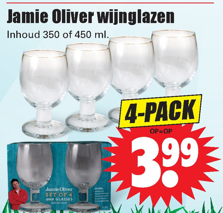 Inspireren motor amateur Jamie Oliver wijnglas folder aanbieding bij Dirk - details