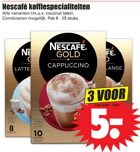 Nescafe   oploskoffie folder aanbieding bij  Dirk - details