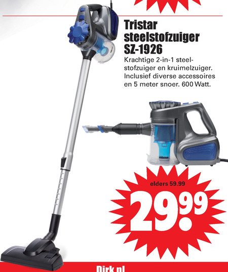 wond diameter optellen Tristar steelstofzuiger folder aanbieding bij Dirk - details