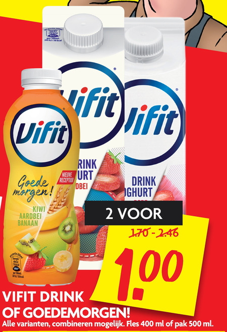 Vifit   drinkyoghurt folder aanbieding bij  Dekamarkt - details