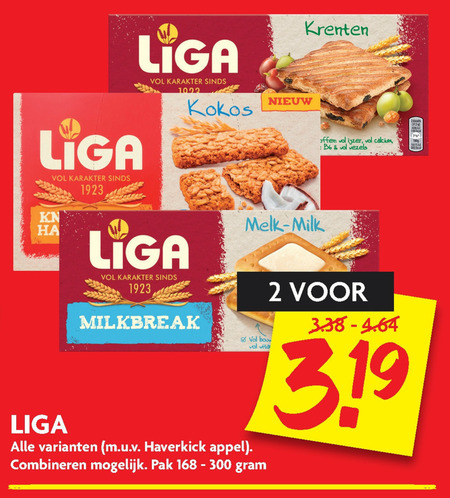 Liga   melkbiscuit, fruitbiscuit folder aanbieding bij  Dekamarkt - details