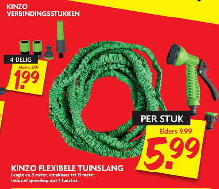 Kinzo   tuinslang, tuinslangkoppelstuk folder aanbieding bij  Dekamarkt - details