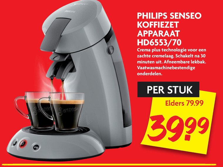 Philips koffiepadmachine aanbieding bij Dekamarkt details