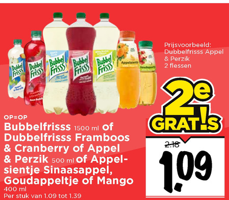 Dubbelfrisss   fruitdrank folder aanbieding bij  Vomar - details