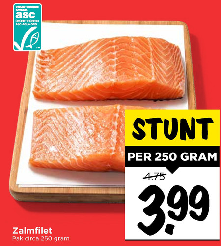 Goed klein Gematigd zalmfilet folder aanbieding bij Vomar - details