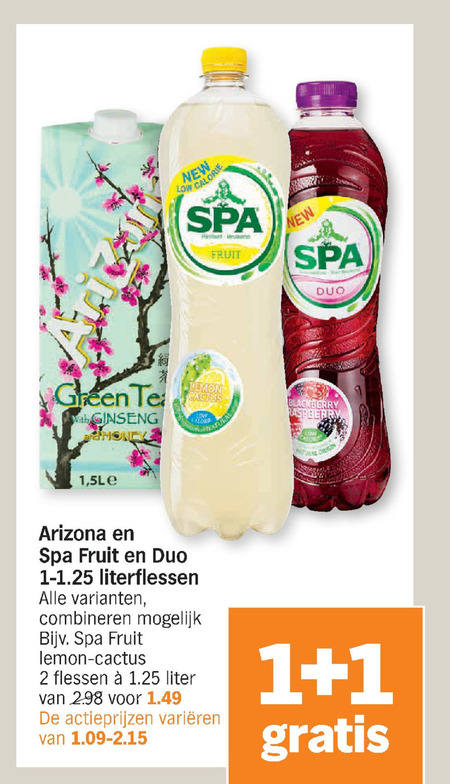 Spa en Fruit   fruitdrank, ice tea folder aanbieding bij  Albert Heijn - details