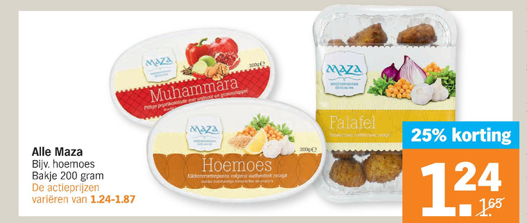 Maza   houmous, falafelballetjes folder aanbieding bij  Albert Heijn - details