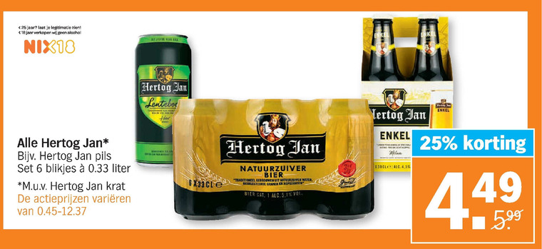 Hertog Jan   speciaalbier, flesje bier folder aanbieding bij  Albert Heijn - details