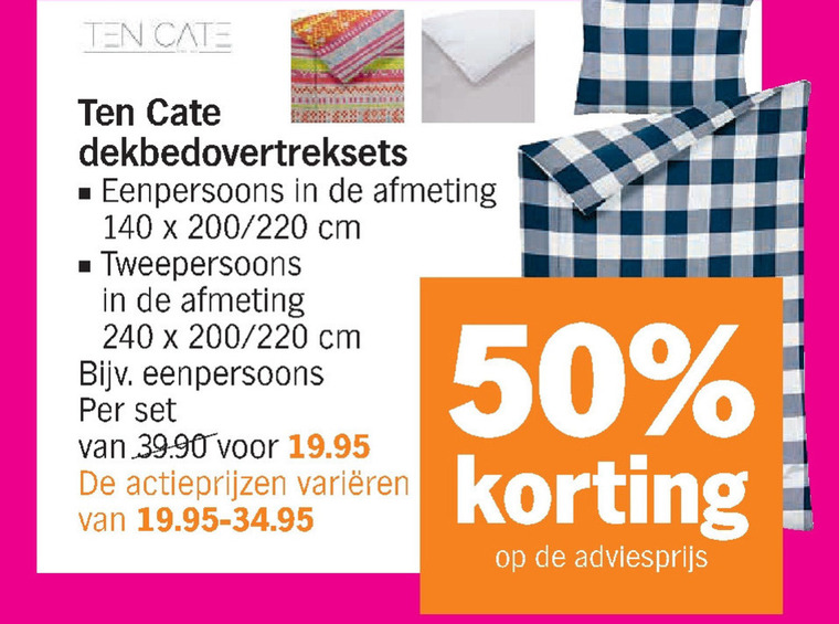 heilig Bediende Oh jee Ten Cate dekbedovertrek folder aanbieding bij Albert Heijn - details