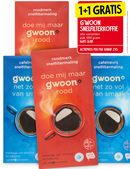 Gwoon   koffie folder aanbieding bij  Jan Linders - details