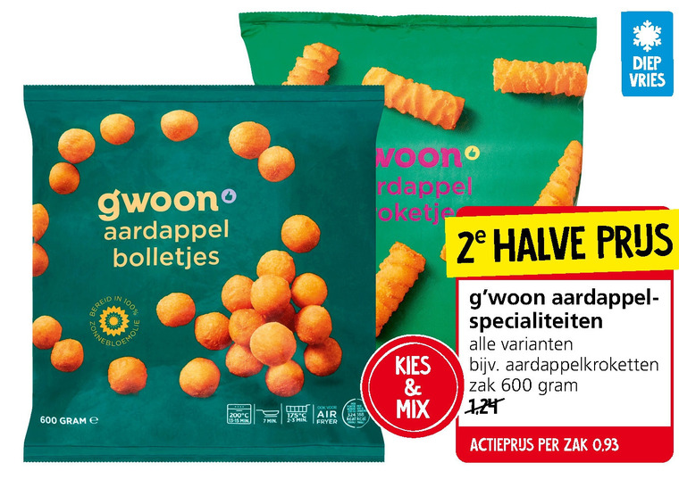 Gwoon   aardappelkroketjes folder aanbieding bij  Jan Linders - details