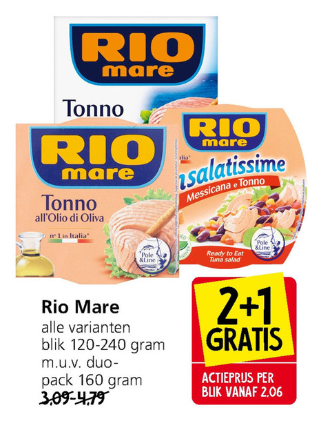 Rio Mare   tonijn in blik folder aanbieding bij  Jan Linders - details